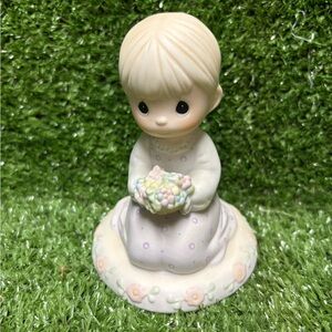 Precious Moments Cream and Pink Ceramic Figurine